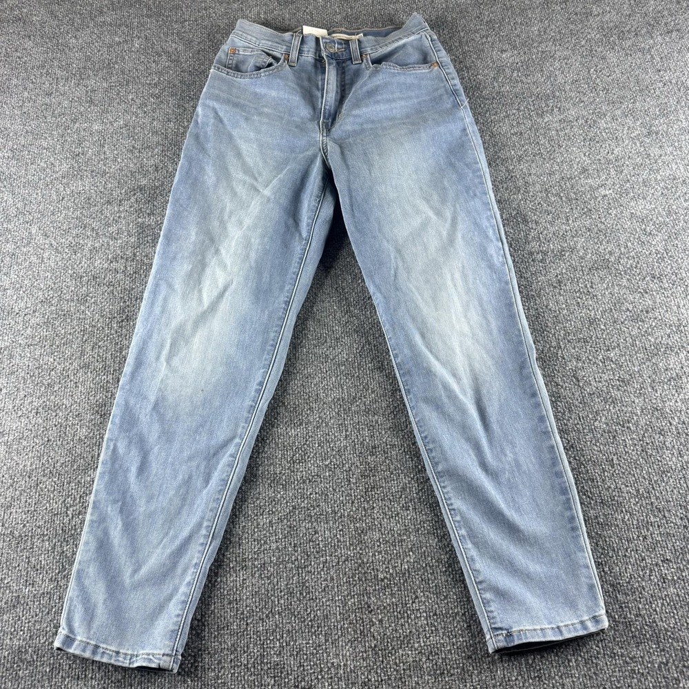 Levi's High Waisted Straight Jeans Womens 24 Blue Stretch Denim 5 Pocket New